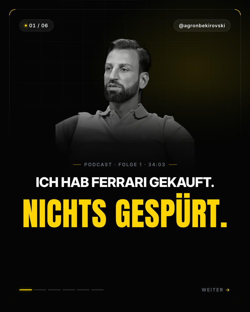 Slide 1 von 6: Ich hab Ferrari gekauft. Nichts gespürt.