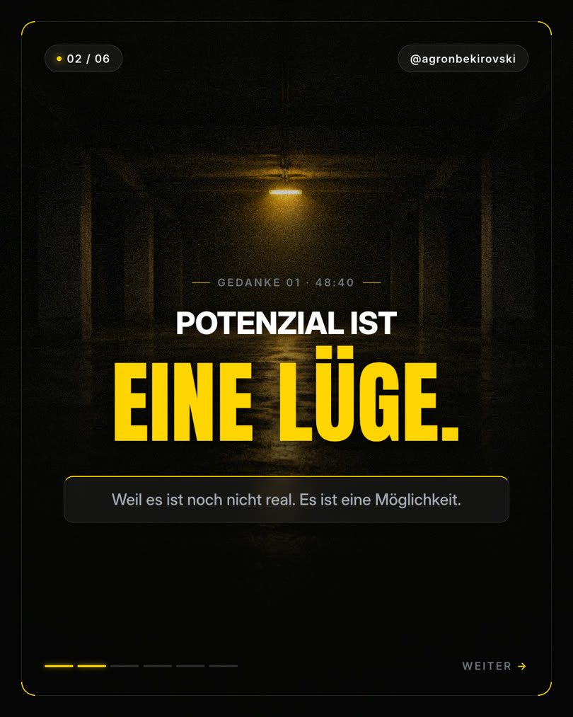 Slide 2 von 6: Potenzial ist eine Lüge.