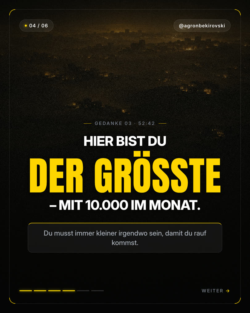 Slide 4 von 6: Hier bist du der Größte — mit 10.000 im Monat.